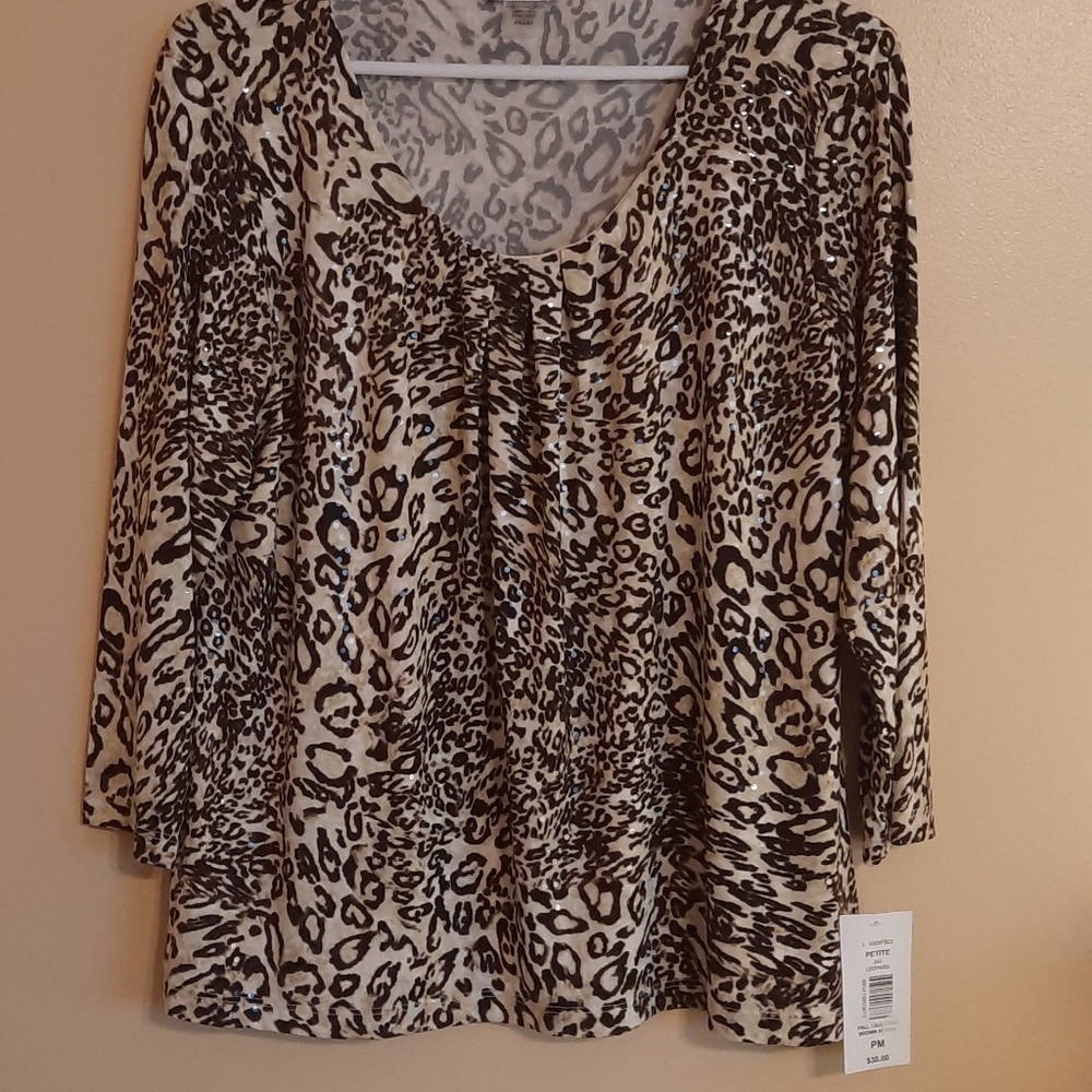 TanJay| Tunic| Animal Print| Petites|NWT